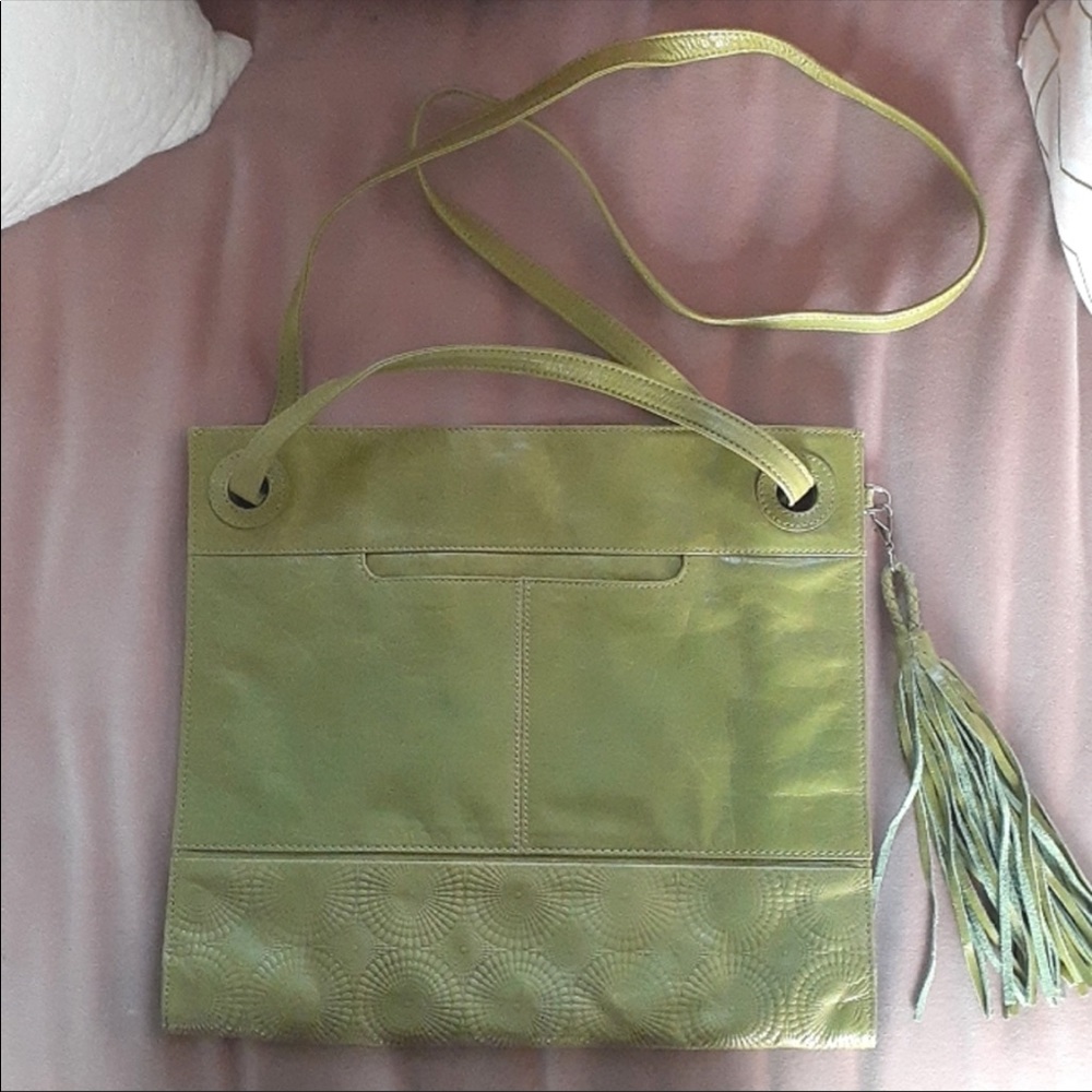 HOBO THE ORIGINAL Green Crossbody Bag with Tassel